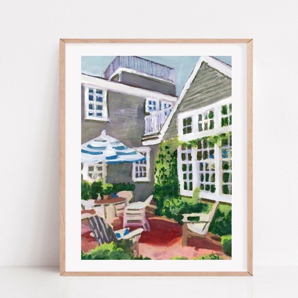 Nantucket Print, Nantucket Painting, Hydrangea Art, Nantucket Poster, Nantucket - Picture 1 of 5